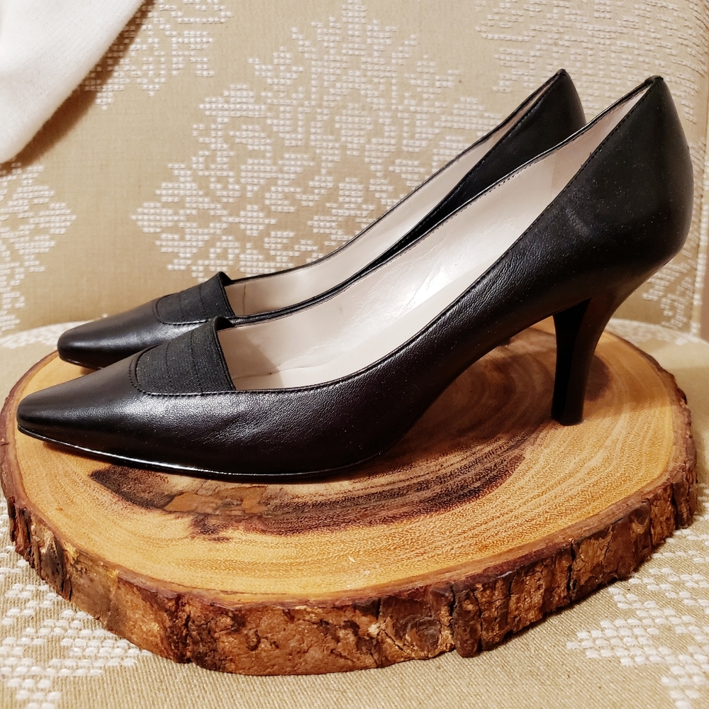 ANNE KLEIN | NWOT LEATHER SLIP IN PUMPS BLACK